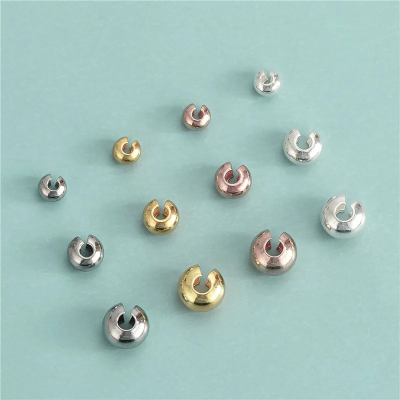 18K Gold Plated 5mm Opening Spacer Bead 925 Sterling Silver Fashion Jewelry Loose Beads Bracelet for Metal Beads Jewelry Making