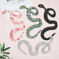 Fashion Shiny Hot Fix Crystal Rhinestone Patch Iron on Snake Patch for Clothing