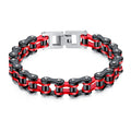 Custom Hip Hop Rock Male Titanium Punk Stainless Steel Bicycle Bike Chain Design Men Bracelet Homme Two Tone Bangle
