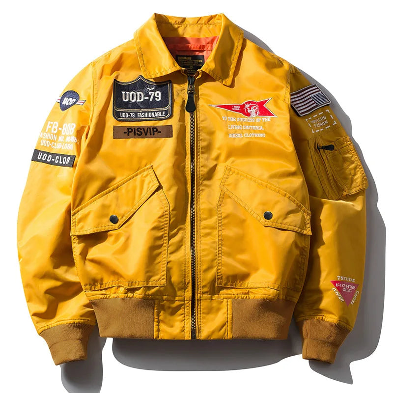 Wholesale Thick Winter Patched 45P Flight Jacket Windbreaker Mens Puffer Jacket