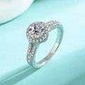Merryshine Luxury Women's S925 Sterling Silver Wedding Moissanite Ring Round Geometry Jewelry for Anniversaries & Weddings
