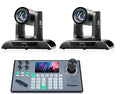 Tenveo NDI Video Conference System VHD620A(2pcs) 20x Optical Zoom and Omnidiredictional Rotation 4D PTZ Camera Controller