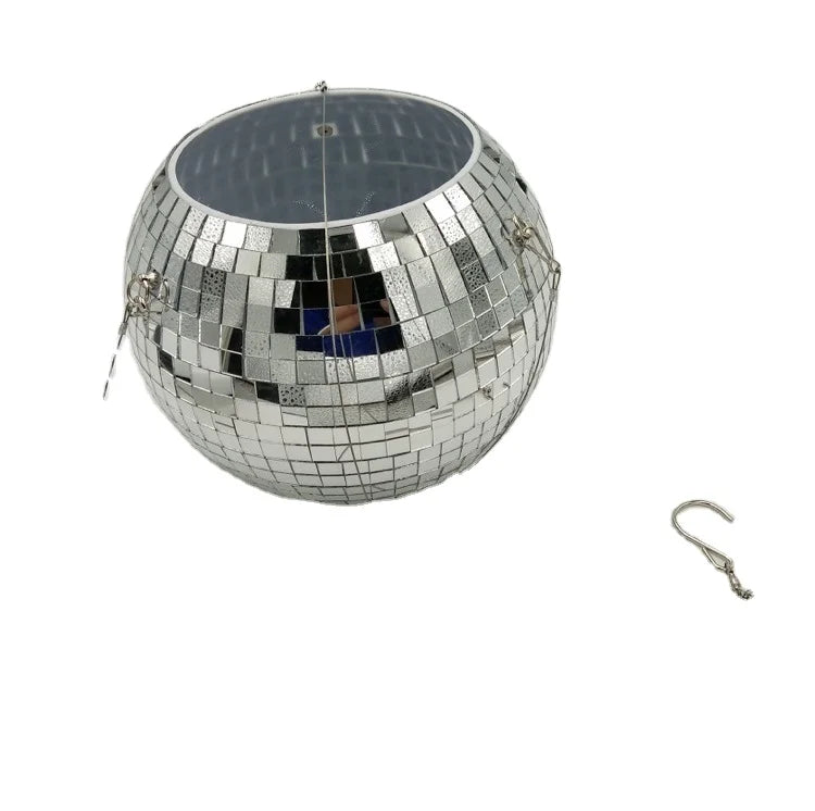 Modern 8 Inch Mirror Disco Ball Hanging Planter Flower Pot Shining Present for Garden Window Plants Basket Decorative Pots