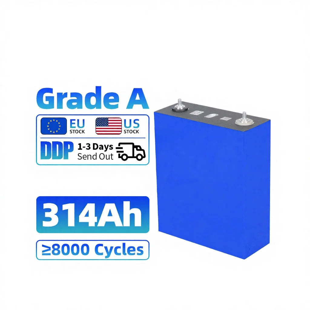 EU Stock 314Ah 320Ah 340Ah 280Ah 628Ah Lithium Battery Prismatic 3.2V Rechargeable LiFePO4 Battery for Home ESS Energy Storage