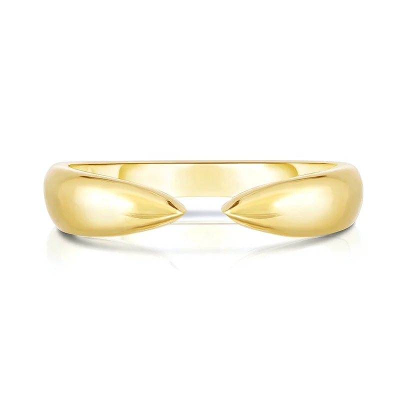 Milskye Hot Sale Minimalist 925 Sterling Silver Jewelry 14k Solid Gold Open Claw Stackable Rings