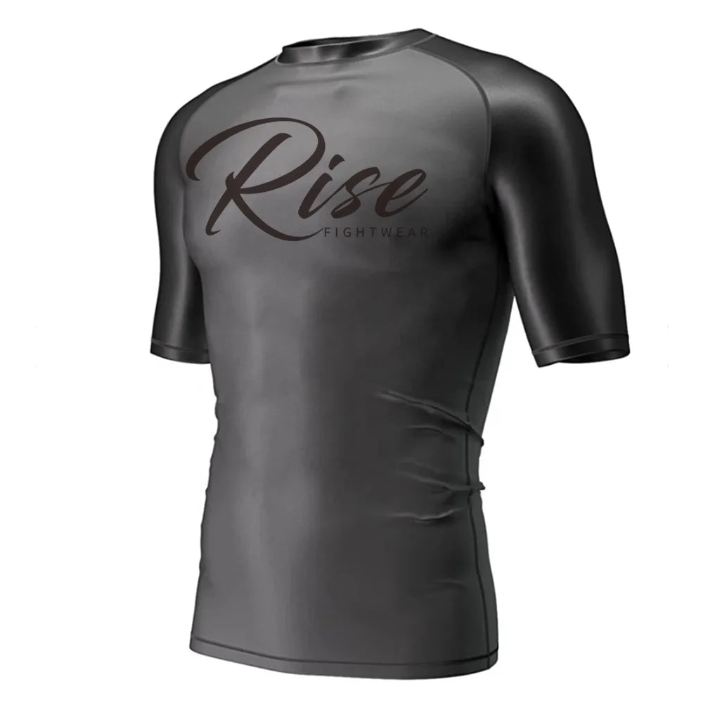 Wholesale Durable Men's Grappling Rashguard Flat Seam Highly Stretchy UV 50+ Athletic Training Wear