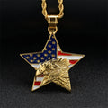 Hip Hop Baking Finish Jewelry Oil Drip Jewelry Geometric Eagle Pendant Necklace
