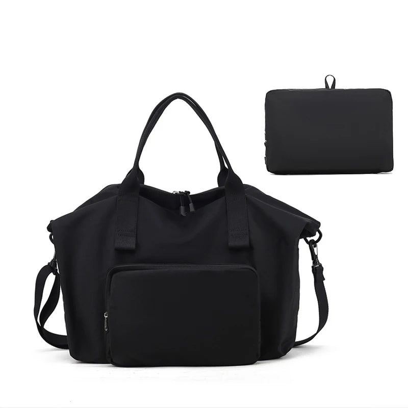 Large Capacity Lightweight Zipper Closure Waterproof Multifunctional Foldable Men Women Folding Nylon Crossbody Bag for Travel