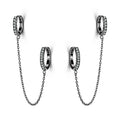 New Arrival Jewelry for Women 925 Sterling Silver Cubic Zircon Love Chain Hoop Earrings for Women