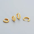 BSY0556 925 Sterling Silver Earrings 8mm 10mm Gold Ball Huggie Earrings for Women Girls