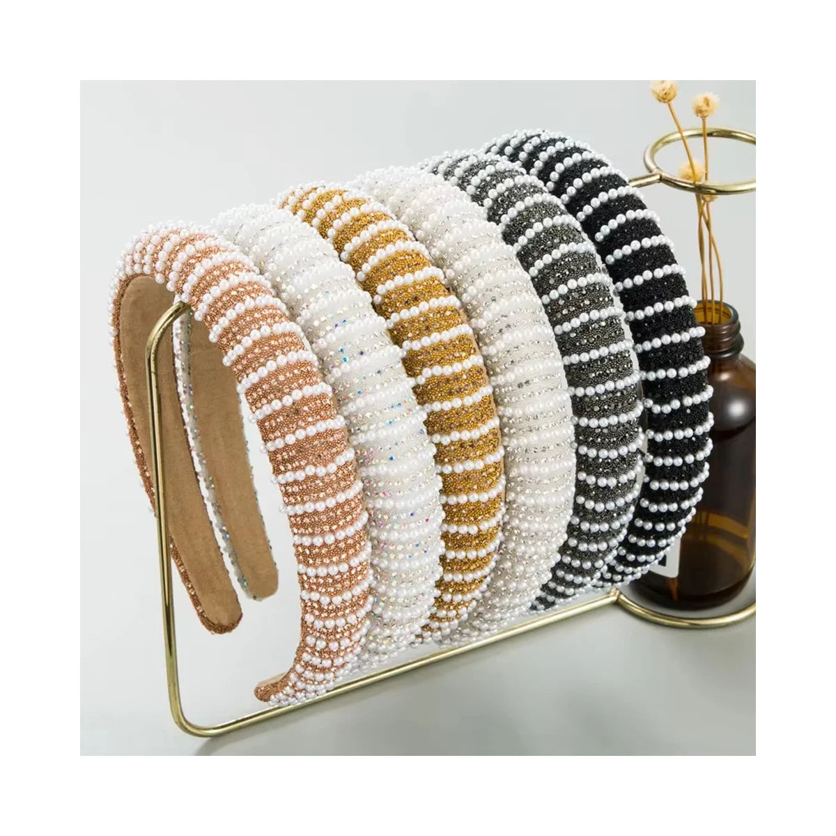 Luxury Full Diamonds Woman Girls Hair Hoop Fashion Pearl Versatile Headbands for Women Rhinestone Valentines Headband