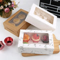 Yiwu Factory Food Grade Window Paper Cake Box for 6 Pcs Cupcakes Caja De Magdalenas