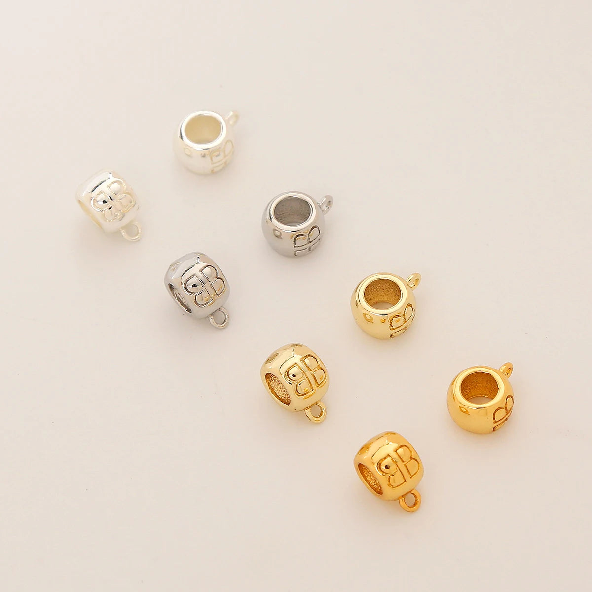 DIY Necklace Pendant Connecting Clasp 18K Gold Plated Brass Three Hole Spacer Chinese Style Connecting Rings for Necklace Making
