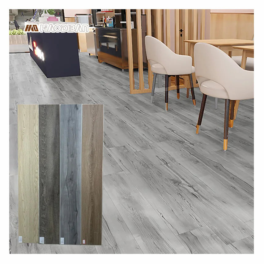 Piso Vinilico 5 Mm UV Coating SPC/PVC Stone Plastic Floor Gray Click Lock Vinyl SPC Flooring Tiles