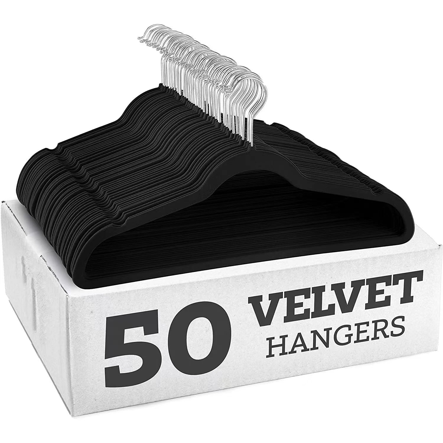 Hot Online CLASSIC Modern Non-slip Velvet Hangers Wholesale Durable Black Wide Shoulder Hanger Flexible for Bathroom Dress