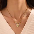 Nabest Stainless Steel Heart Tree of Life Pendant Necklace Choker Women Gold Plated Waterproof Vintage Necklace Jewelry