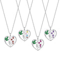Custom Jewelry 925 Sterling Silver Love Couple Charm Green Cz Heart Butterfly Necklace Pendant for Women