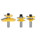 3PCS Bits 12mm 1/2" Shank Small Ogee Rail & Stile Backcutter Router Bit Set Panel Raiser Tenon Cutter Woodworking MC03129