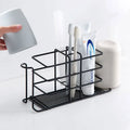 Wall-mounted Metal Toothbrush Holder Eco-Friendly Hole-free Toilet Brushing Cup Storage Gargle Cup Bathroom
