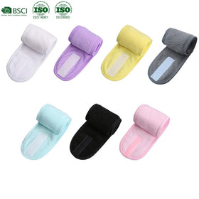 YJL Skincare Custom Logo Soft Microfiber Stretch Towel Facial Hair Wrap Embroidered Spa Headband for Girls Women Makeup & Shower
