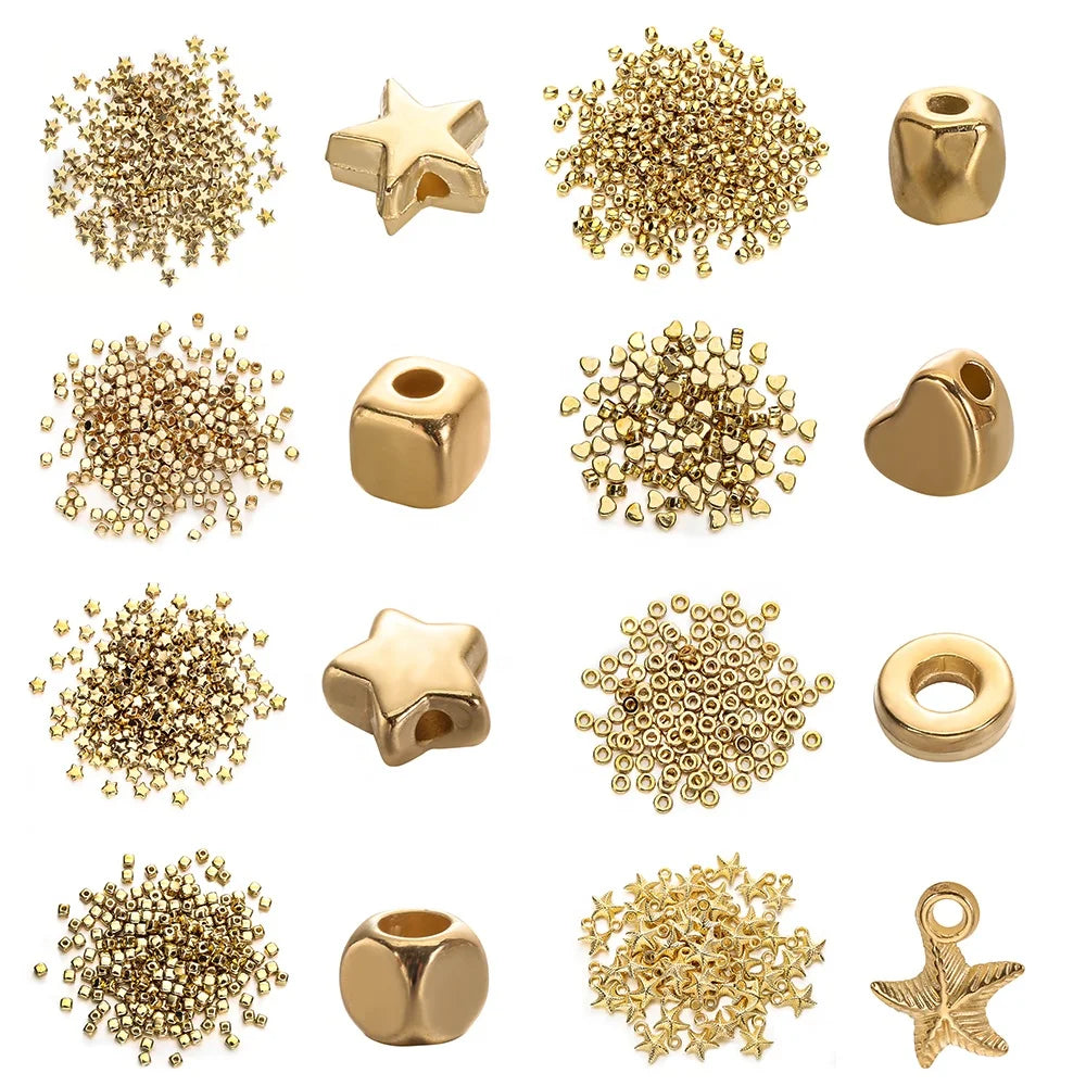 DIY Round Spacer Beads Chunky Loose Beads Plastic CCB Square Beads  for  Findings Jewelry Making Accessories