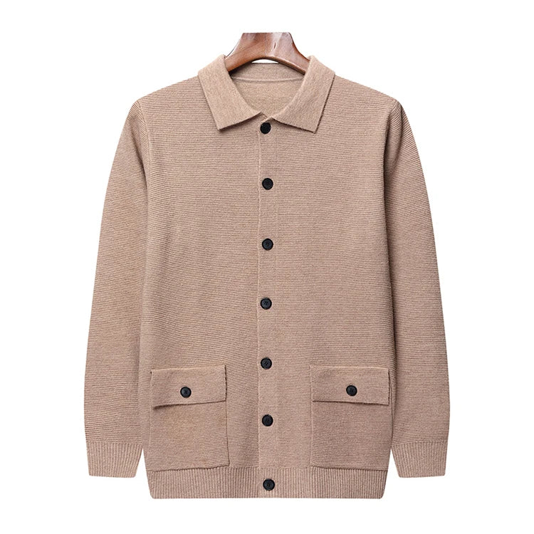 Autumn Winter Brand Fashion Knitted Lapel Sweater Cardigan Vintage Sweater Men Casual Woolen Men Coats Jacket Man Clothes