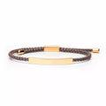 Custom Jewelry Stainless Steel  Bar Engravable Statement Bracelets Adjustable Braided Colorful Rope Bracelet for Men Women