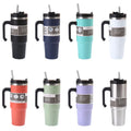 Custom Eco-Friendly 20oz & 30oz Stainless Steel Tumbler Double-Wall Flip Straw Insulated Travel Mug Tumbler With Handle
