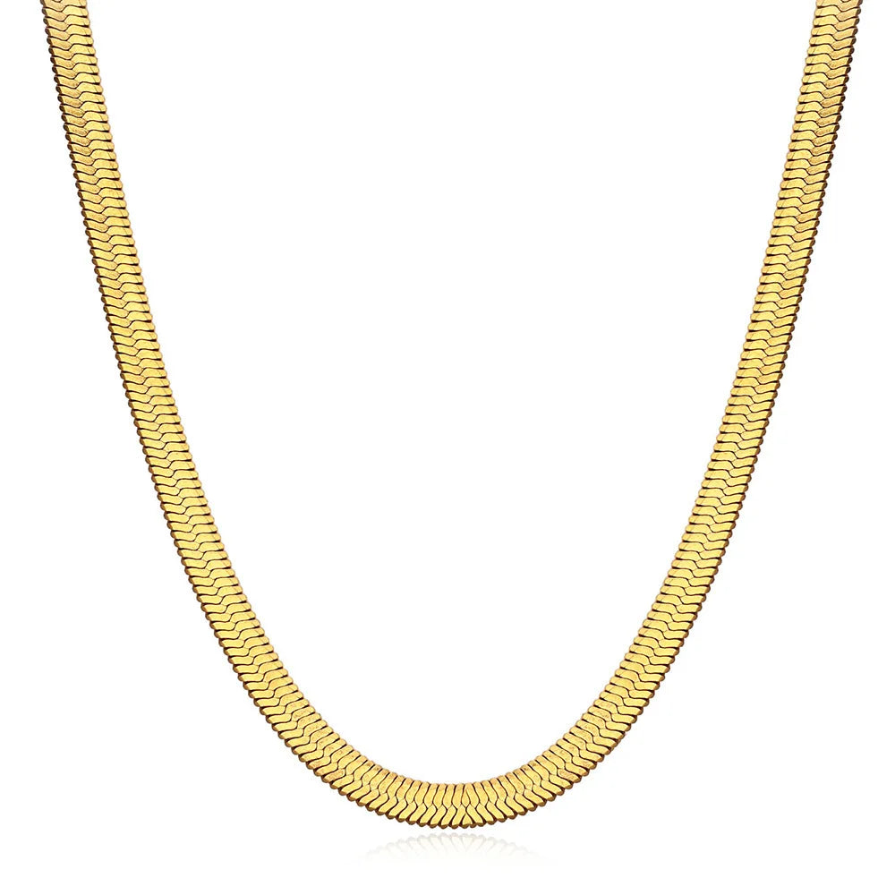 Exquisite 18K Gold-plated Stainless Steel Necklace Titanium Steel Popular Women's Necklace Superimposed Jewelry Snake Bone Chain