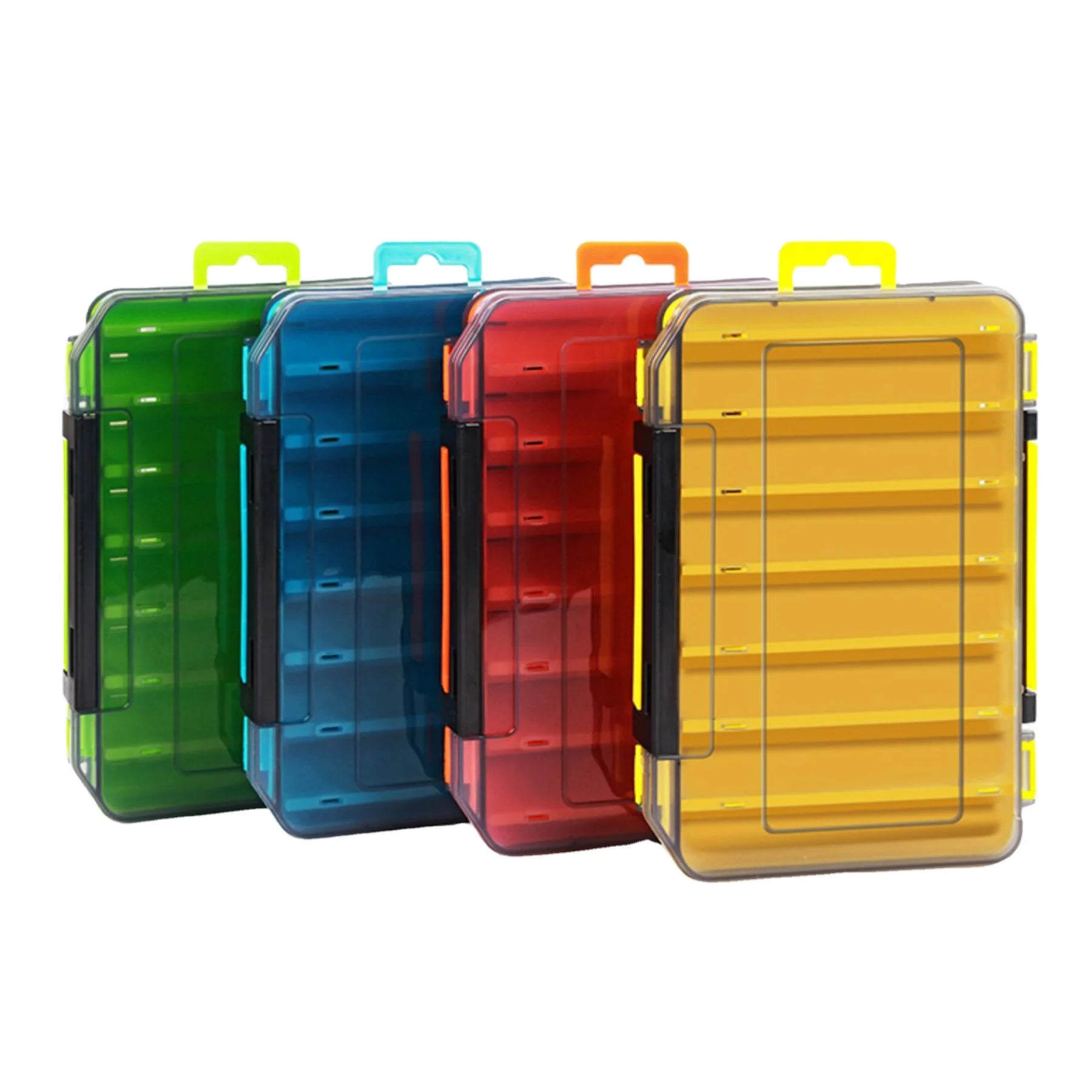 Large Capacity 14 Compartments Square Waterproof Plastic Fishing Tackle Box River Stream Bait Lure Organizer Storage Boxes