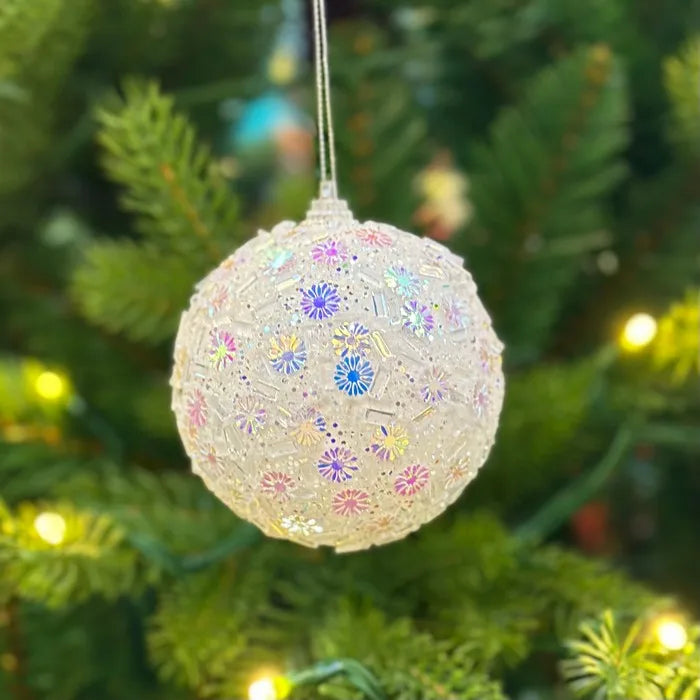 10cm/2pcs 8cm/3pcs Sparkling Foam Christmas Balls Sequin Tree Ornaments Accessories OEM Brand Festive Hangings