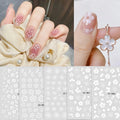 3d Nail Art Sticker Flowers White Color Nail Stickers for Nail Polish