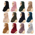 Sharut Wholesale New BIG Size Solid Tudung Malaysia Instant Undercap Underscarf Ninja Muslim Women Over Neck Inner Hijab Caps