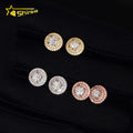 Fine Jewelry Men Women Silver 925 Earrings Gold Plated Hip Hop Screw Back Moissanite Earrings Daily Wear Custom Ear Studs