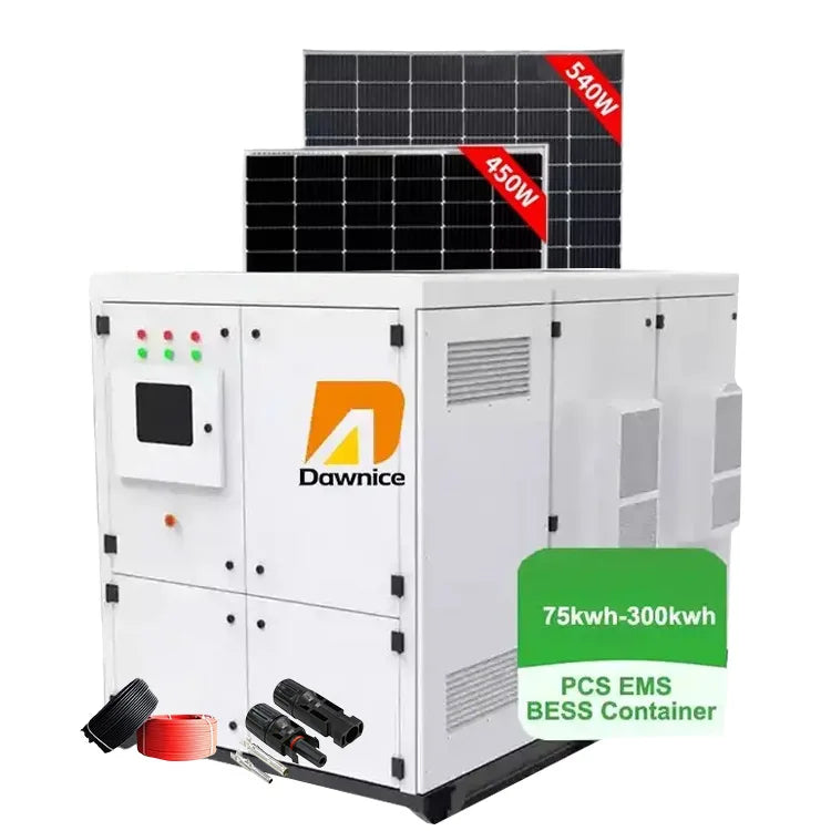 Dawnice Solar 3 Phase Hybrid Solar Inverter 30kw 50kw 100kw 500kw 300kwh 100kwh Battery Commercial Energy Storage System