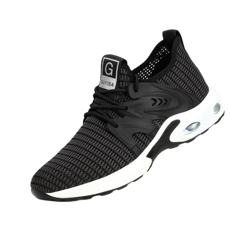 Labor protection Shoes Men Anti-bashing Anti-puncture Steel Head Wear-resistant Shock-absorbing Fly Weaving Comfortable