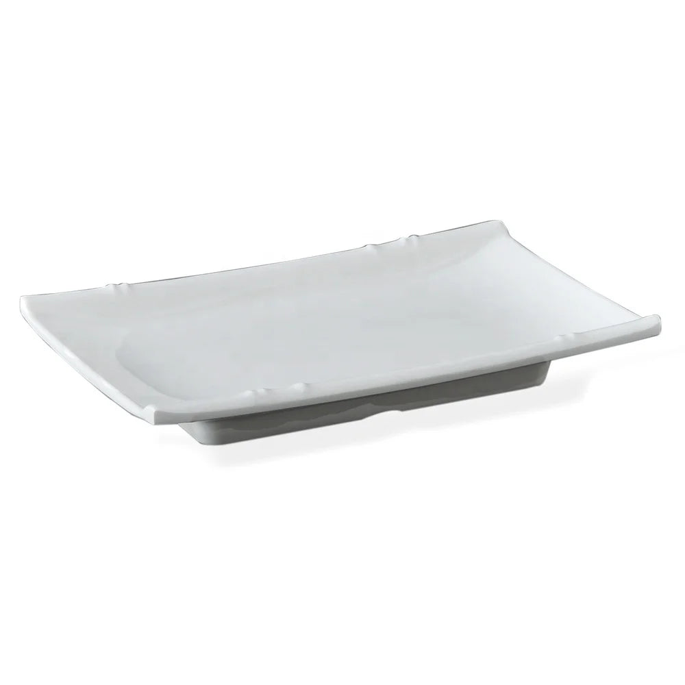 Factory Wholesale Restaurant Tableware 8 Inch White Rectangle Melamine Dessert Plate