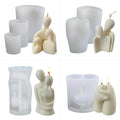 DIY 3D Family Human Kids Girlfriend Boyfriend Hug Wholesale Unique Silicone Candle Molds Molder Concrete Candle Jar Mold