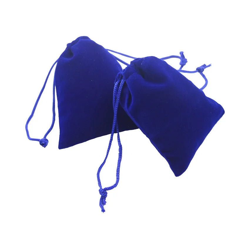 Sapphire Royal Blue Velvet Bag for Jewelry Packaging Drawstring Pouch In-stock Hairdryer Bag Cosmetic Storage Bag