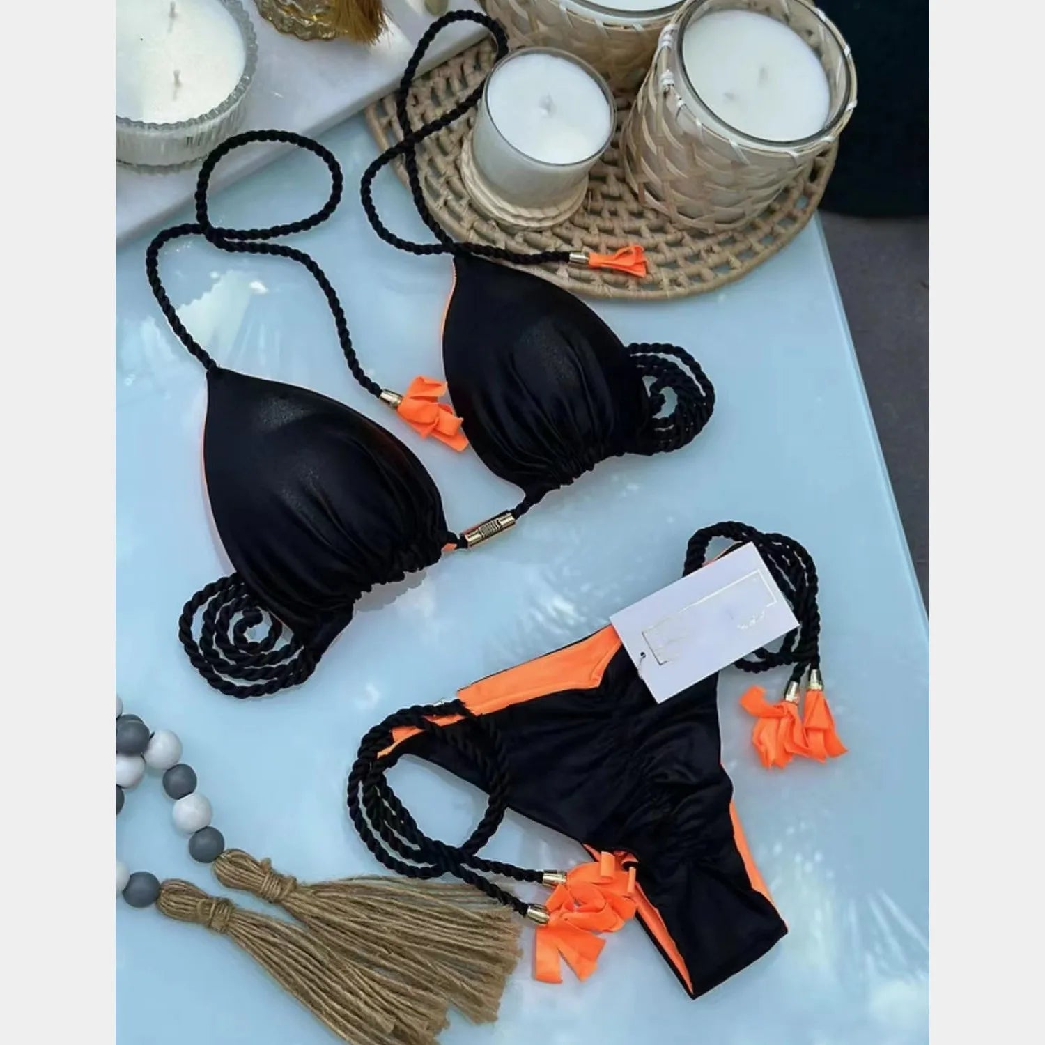 Sexy High Cut 2-Piece Women's Bikini Set Quick Dry Breathable Spandex/Polyester Beachwear Sample Available