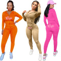 Spring 2025 Tracksuits Sweatsuit 2Pcs Outfits for Women Long Sleeve Solid Color Hoodies Joggers Set Women's Pants Sets