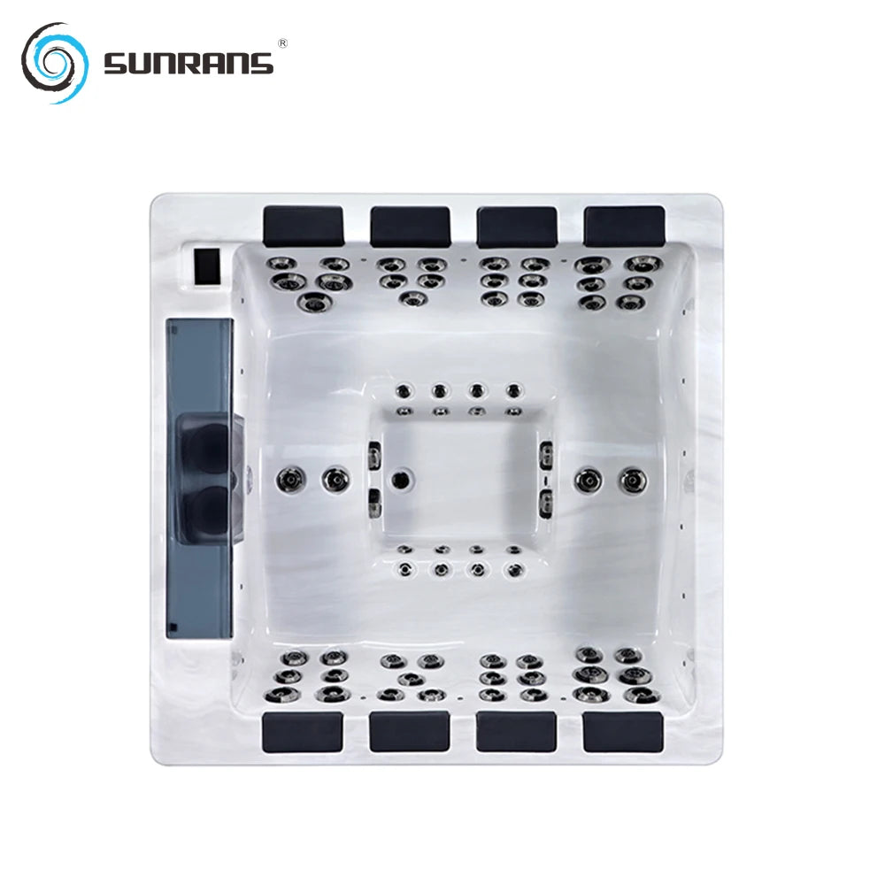 Sunrans Squared Shaped 6 to 8 Person Outdoor Hydrotherapy Hot Tub Acrylic Spa Pool Massage Spa Tubs