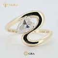 Custom 1CT 2CT 3CT Pear Cut Ring S925 Sterling Silver Moissanite Rings GRA Certified Moissanite Ring
