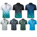 Summer Quick Dry 1/4 Zip Blade Collar Golf Shirt Quarter Zipper Breathable Short Sleeve Camo Printing Polo T-shirts for Men ODM