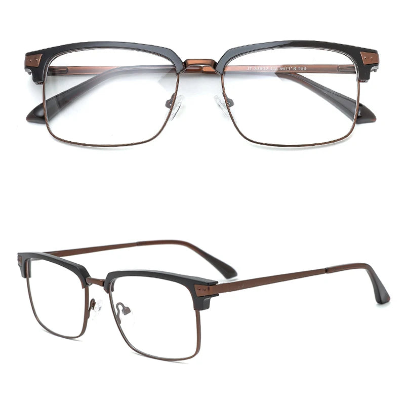 Square Acetate Metal Business Men Eyeglasses Frames 2023 Design Spectacle Frames Lens Glasses Optical Eyewear 2022
