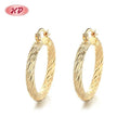 Joyeria Bisuterias Oro Elegant Brass  18K Laminated Gold Bisuterias  Hoop Gold Plated Earrings for Women