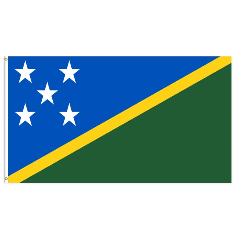 Solomon Islands Flag 3x5 Ft Polyester with Brass Grommets for Outdoor & Indoor Decoration Single Layer Durable