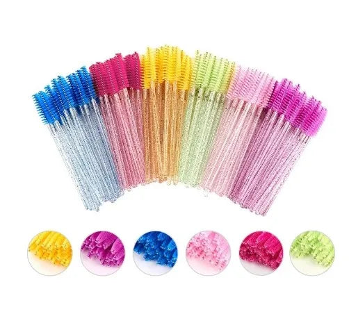 Disposable 50Pcs/Pack Crystal Eyelash Makeup Brush Handle Mascara Wands Eyelash Extension Individual Tools