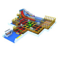 Hanlin Indoor Parkour Trampoline Park Fitness Equipment High Strength Galvanized Steel PP Material Professional Jumping Mats