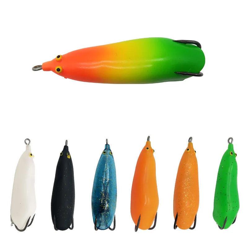 Top Water Frog Lure Bass Fishing 8.5cm/7cm/6.5cm PVC Metal Simulation Crank Wobbler Double Hook Saltwater Fish Trout Carp Mini Fishing Lure
